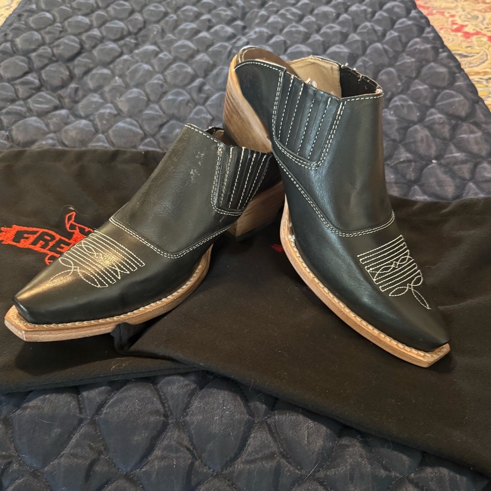 Freebird Wentworth Black Mule Bootie Western Size 8 Cowboy Boot